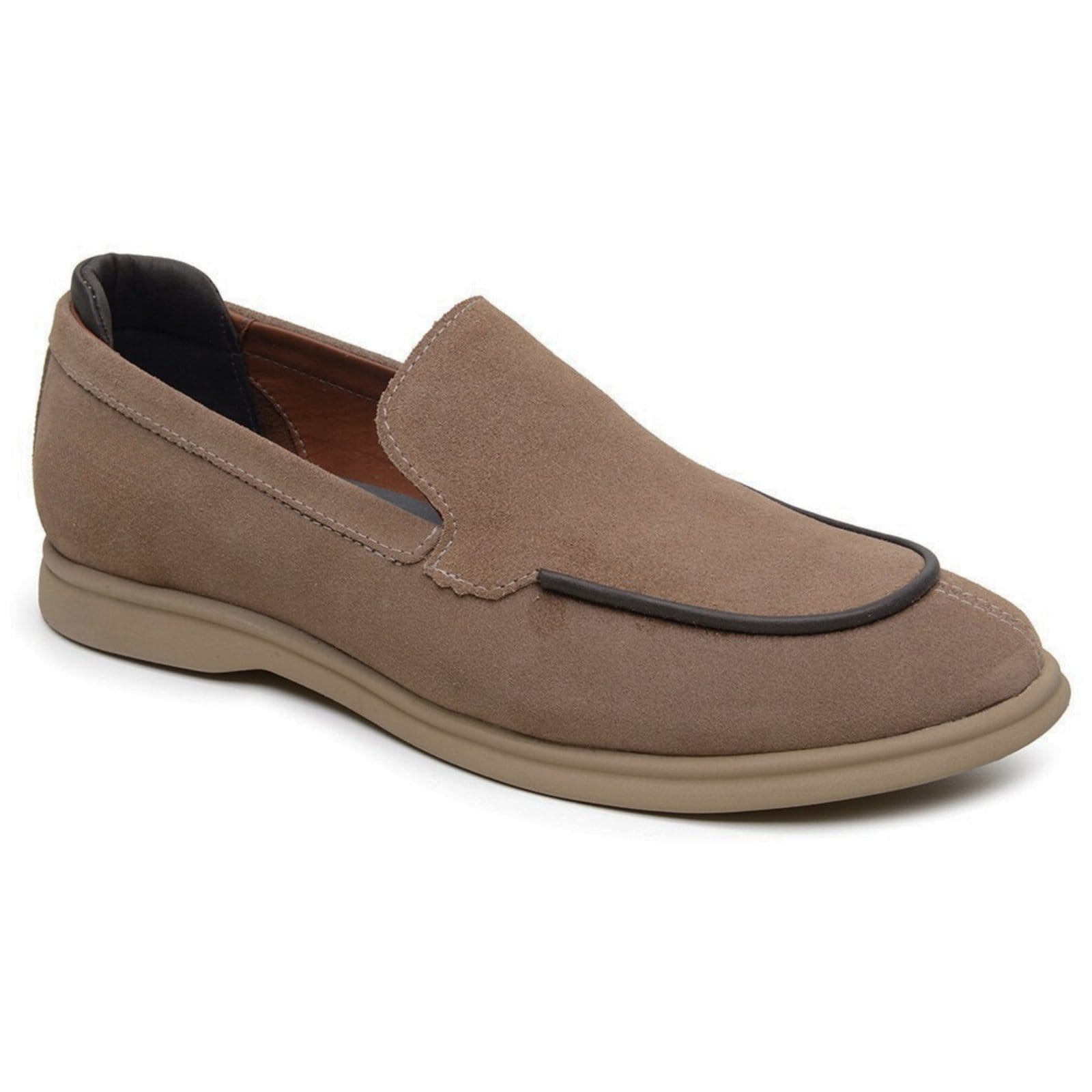 Vista 2 Sapato Em Couro Loafer Masculino Belgravia Easy Fit Conforto FRANCA GRIFFE bege
