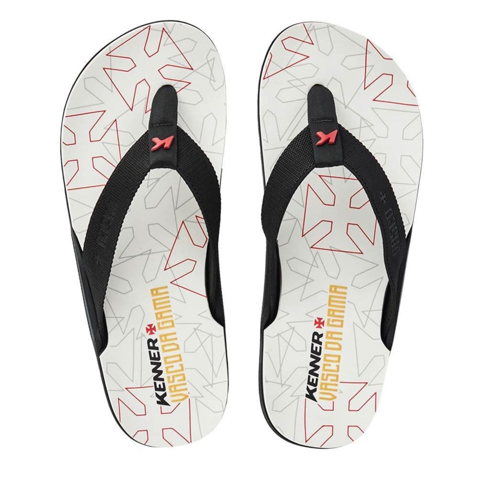 Vista 2 Chinelo Kenner Nk6 Ampass Vasco da Gama Masculino 745 branco