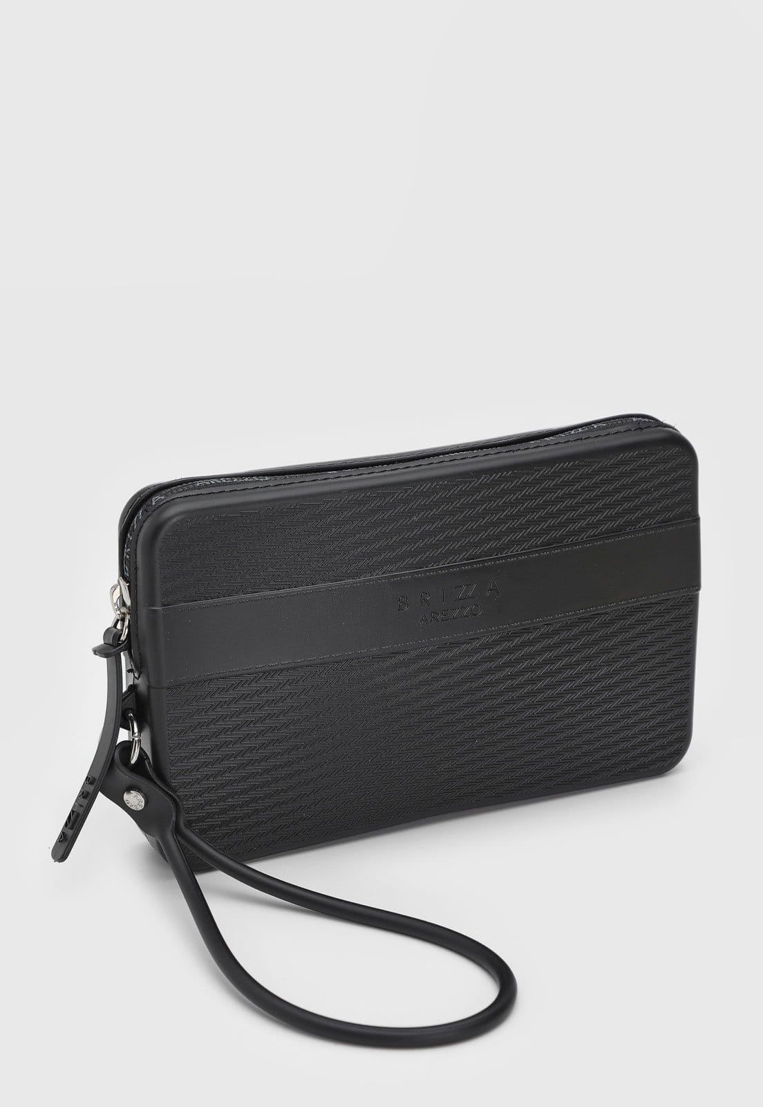 Vista 2 Bolsa Retangular Brizza Arezzo Alça Mão Brizza Arezzo preto