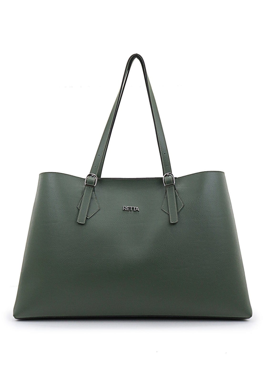 Vista 2 Bolsa Feminina Grande Alça Regulavel de Ombro Espaçosa Retta Oficial Verde Retta Oficial verde militar