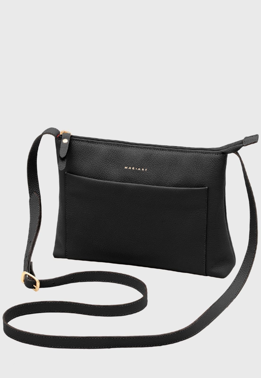 Bolsa Transversal Couro Mariart Orquídea Preta