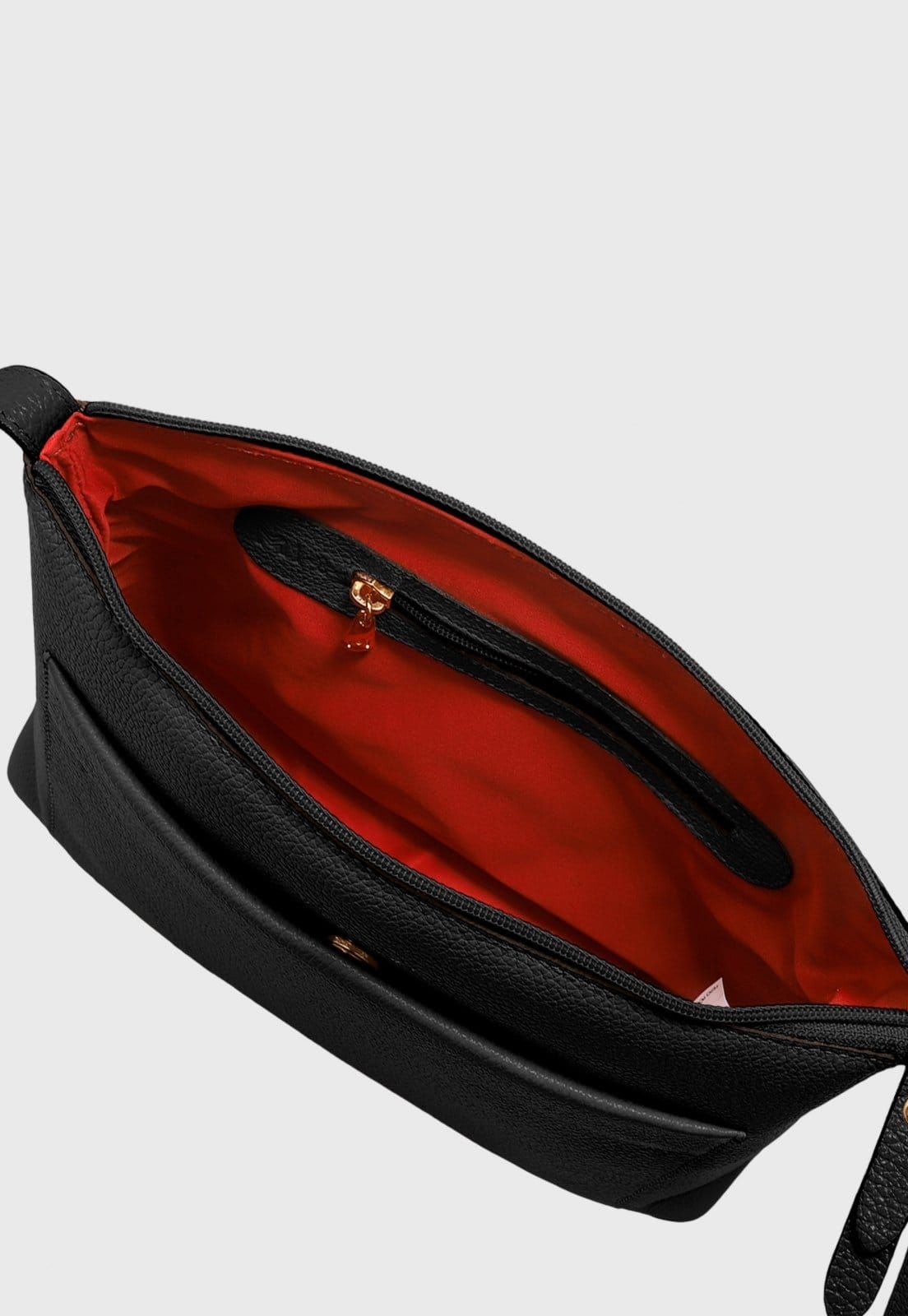 Vista 2 Bolsa Transversal Couro Mariart Orquídea Preta Mariart preto