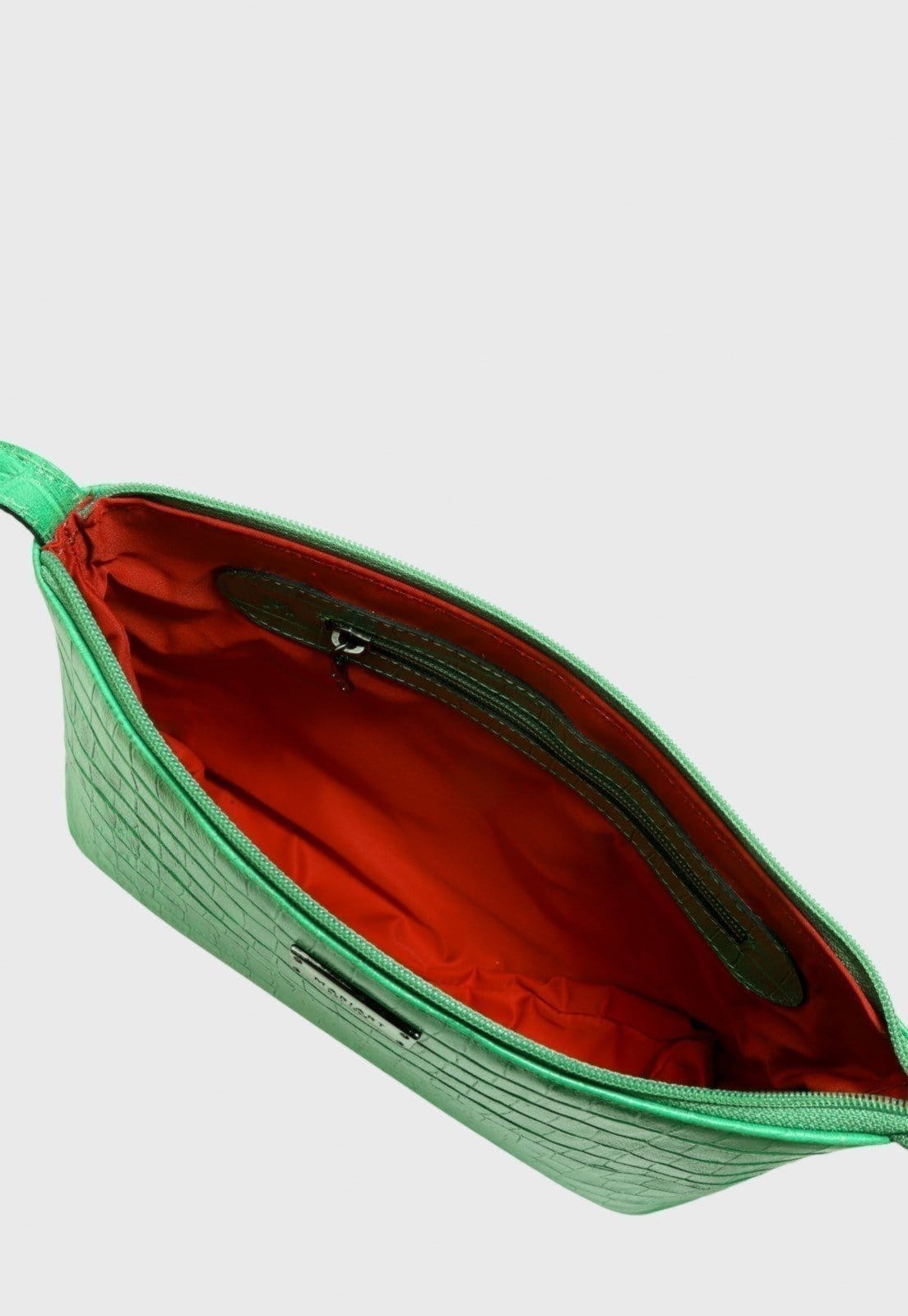 Vista 2 Bolsa Transversal Couro Mariart 2190MRT Pop Croco Green Mariart verde green