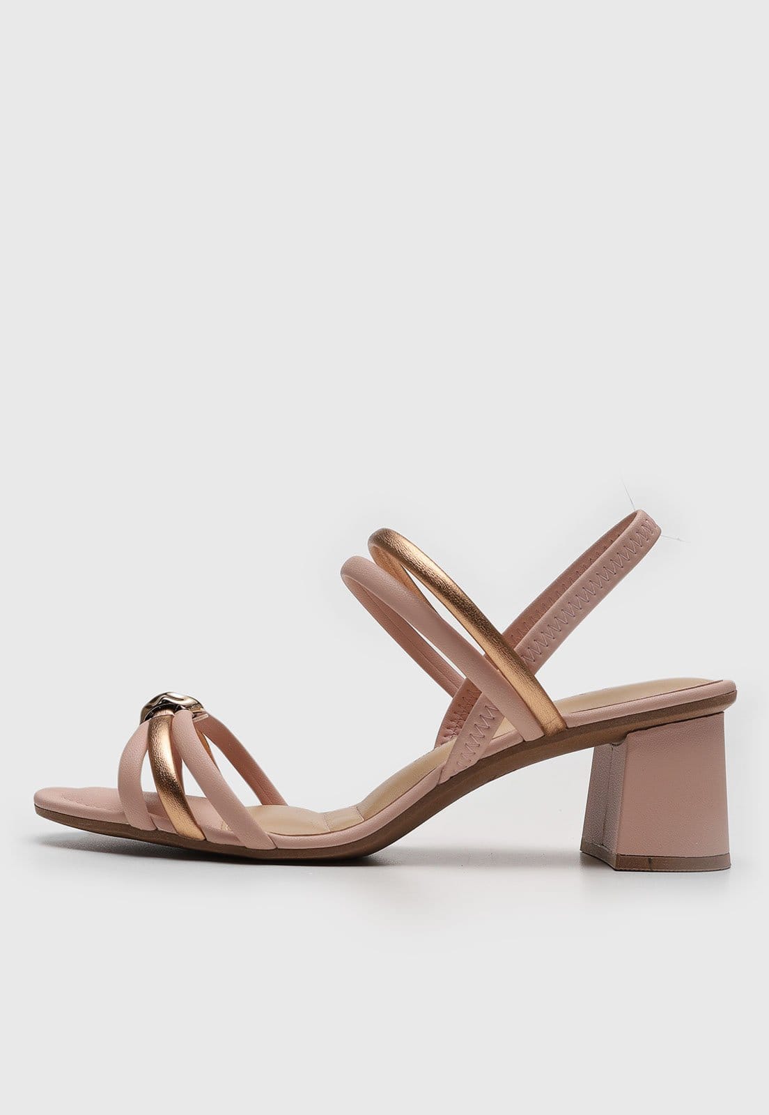 Sandália Feminina Dakota Salto Bloco Metalizada