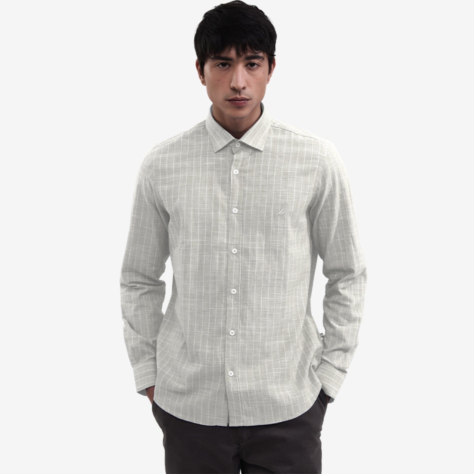 Vista principal Camisa Nautica Manga Longa Listrada Off White Nautica off-white white