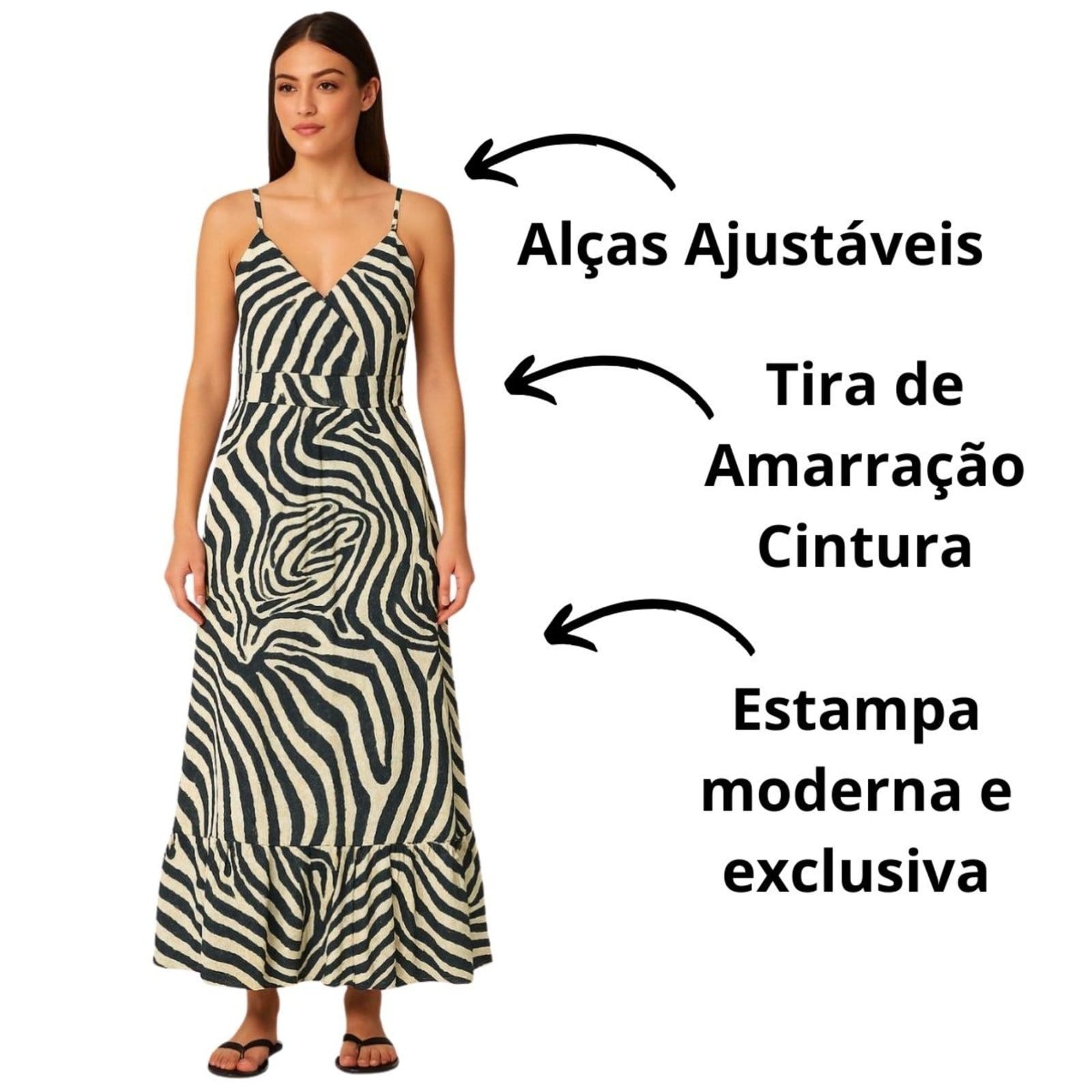 Vista 2 Vestido Indiano FMF Solto Estampado FMF multicolorido