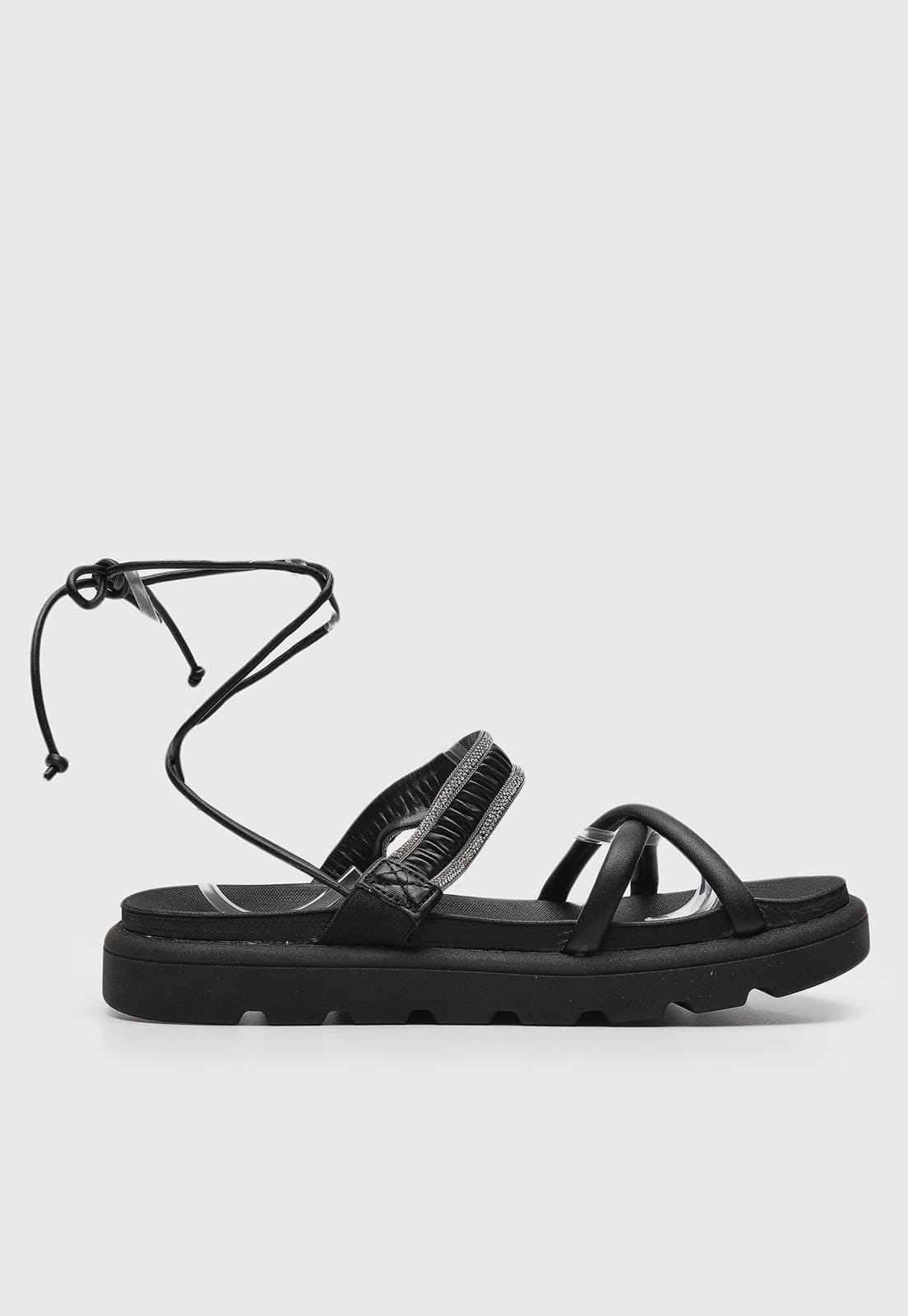 Vista 2 Rasteira Flatform Vizzano Tira Hotix Preta VIZZANO preto