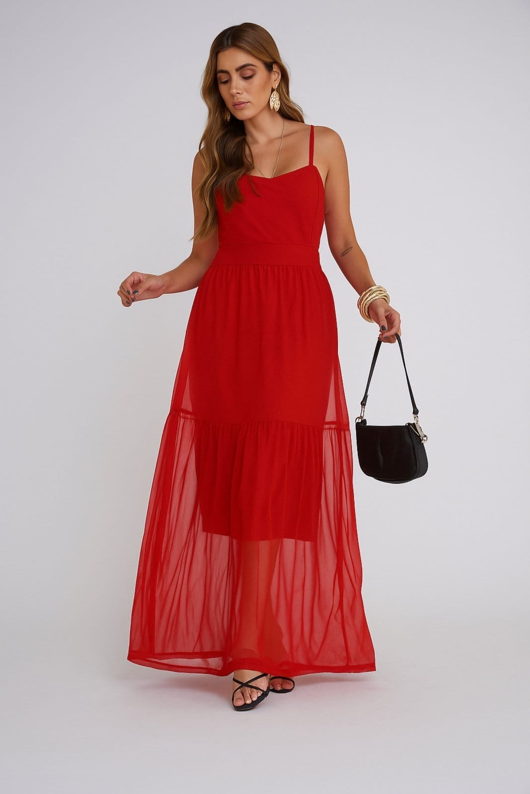 Vestido Longo Alcinha D Bell Outlet Tule