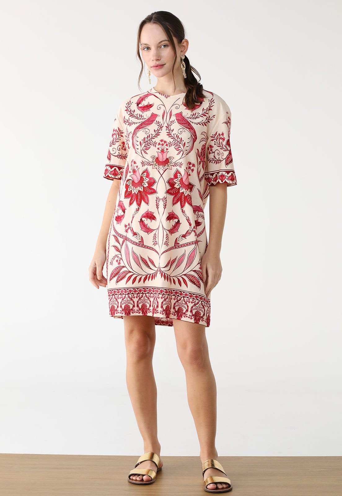 Vista 2 Vestido FARM Curto Tshirt Basico Nina FARM rosa