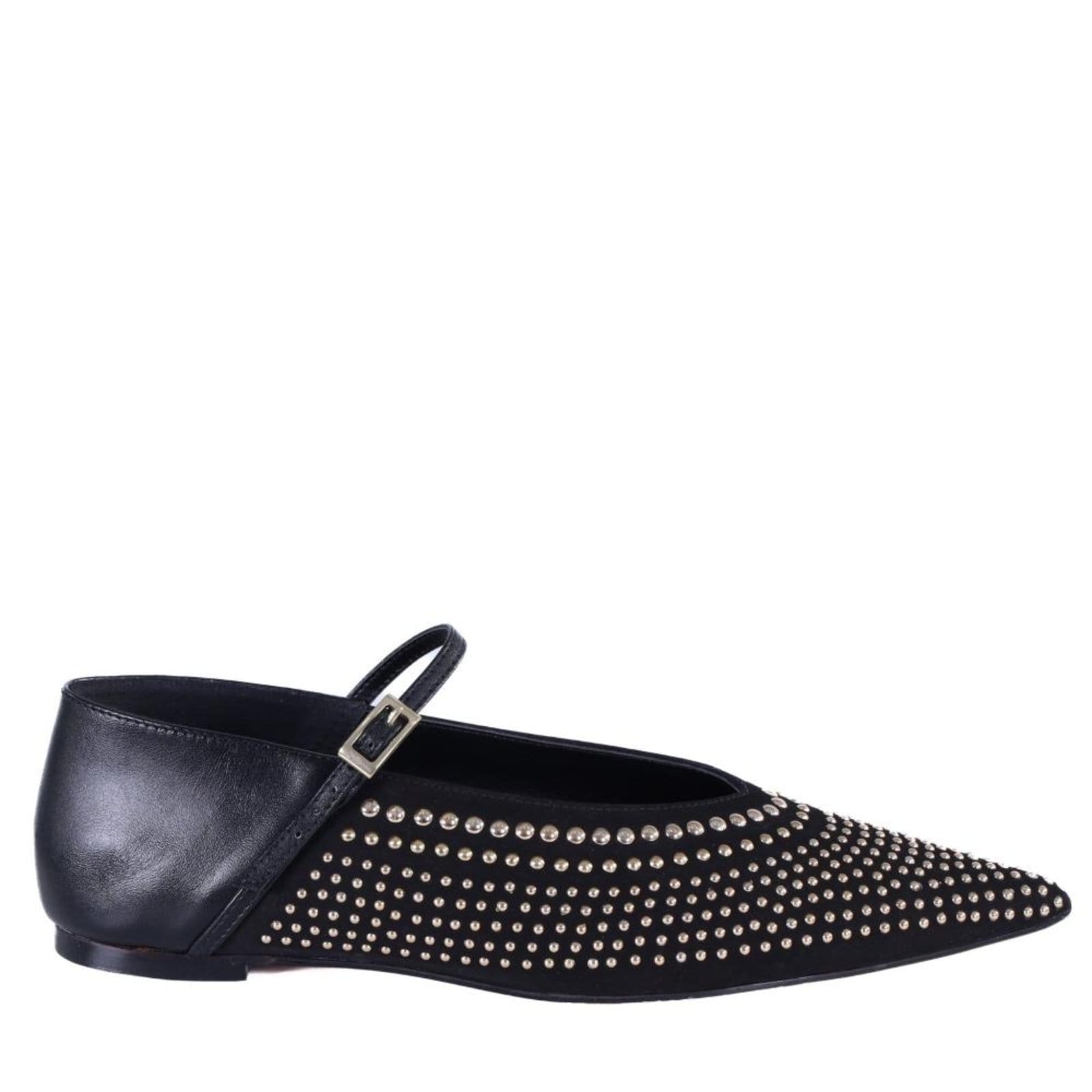 Sapatilha Feminina Zariff com Aplicações em Metal 7110030 Preto