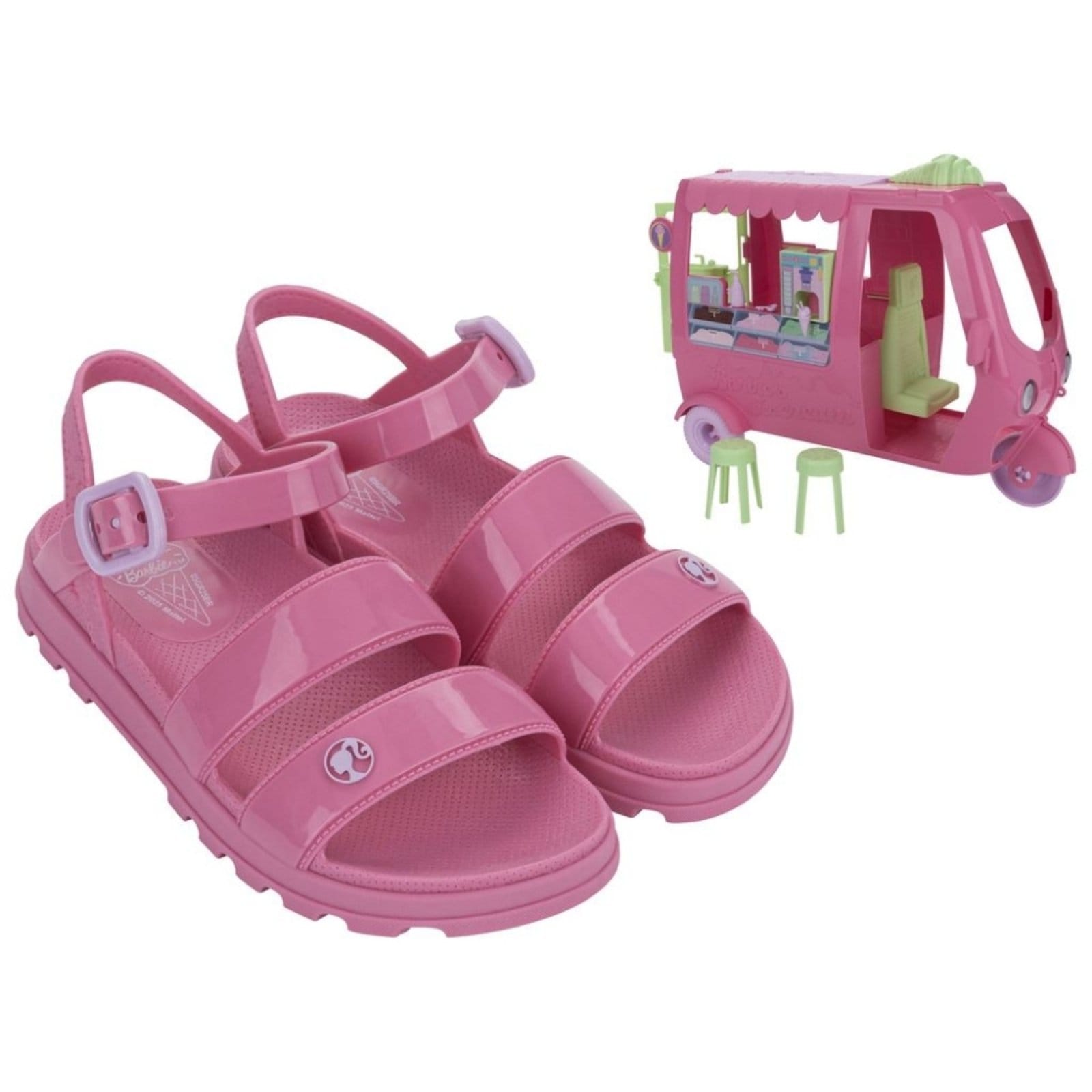 Sandalia Grendene Barbie Com Sorveteria Inf 23221 Meninas