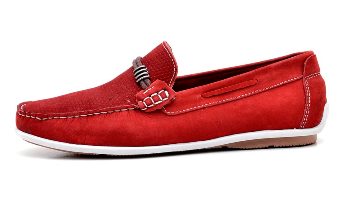 Vista 2 Mocassim Sider Clube Do Sapato De Franca Gravata Nobuck Clube do Sapato de Franca vermelho