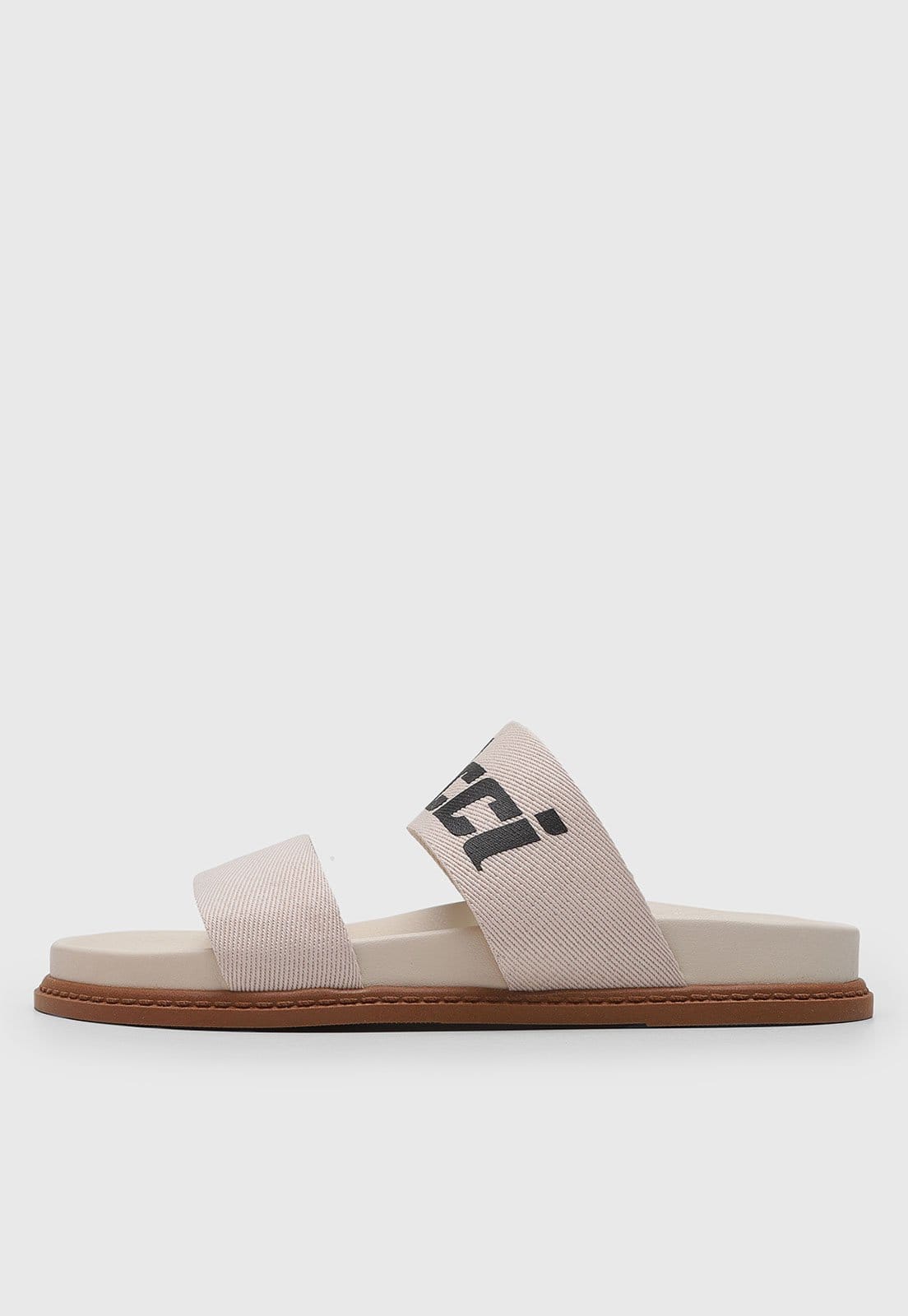 Rasteira Feminina Colcci Duas Tiras Logo Off-White