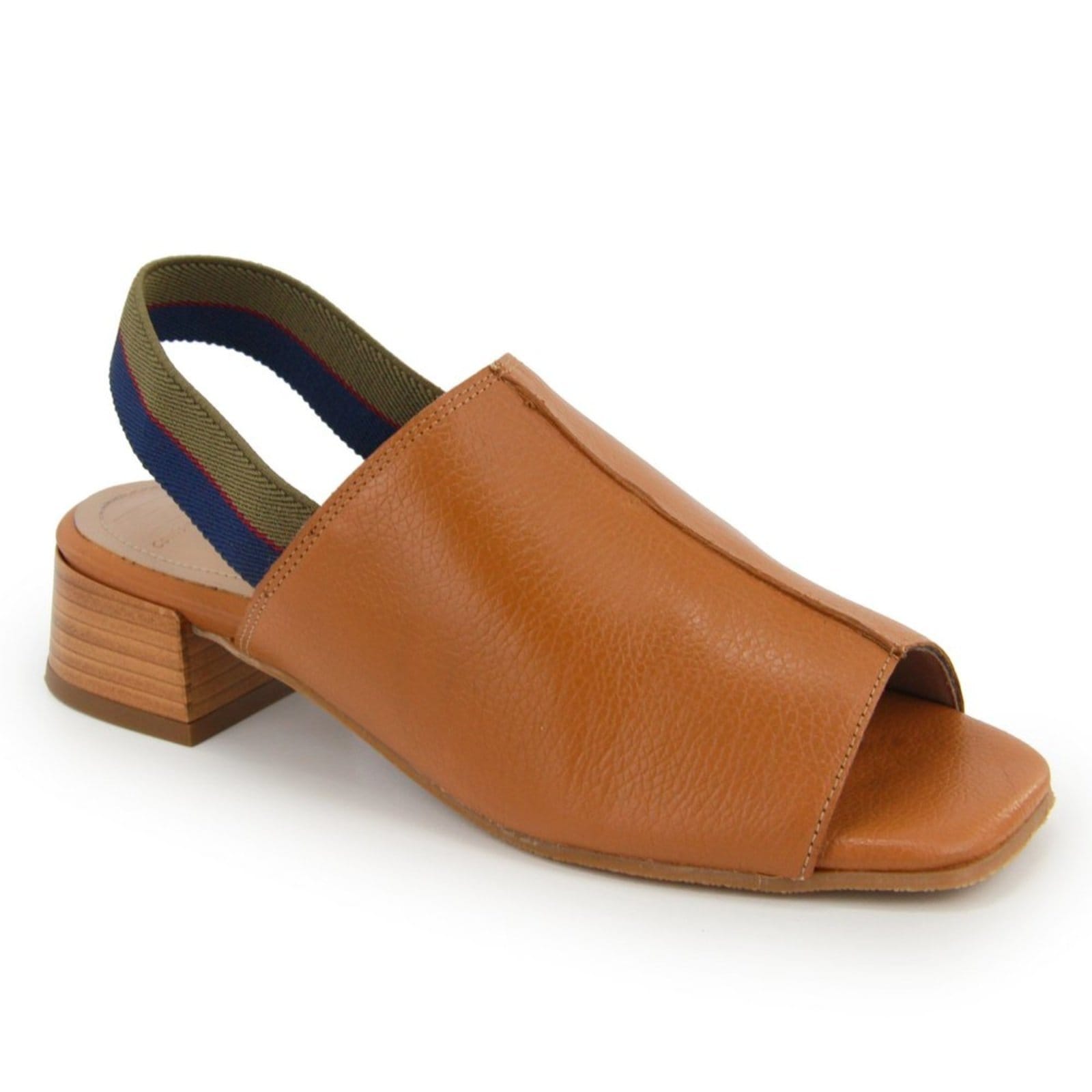 Vista 2 Sandália Feminina Salto Baixo Em Couro Confortável Maria Paula Terra Cota MARIA PAULA caramelo