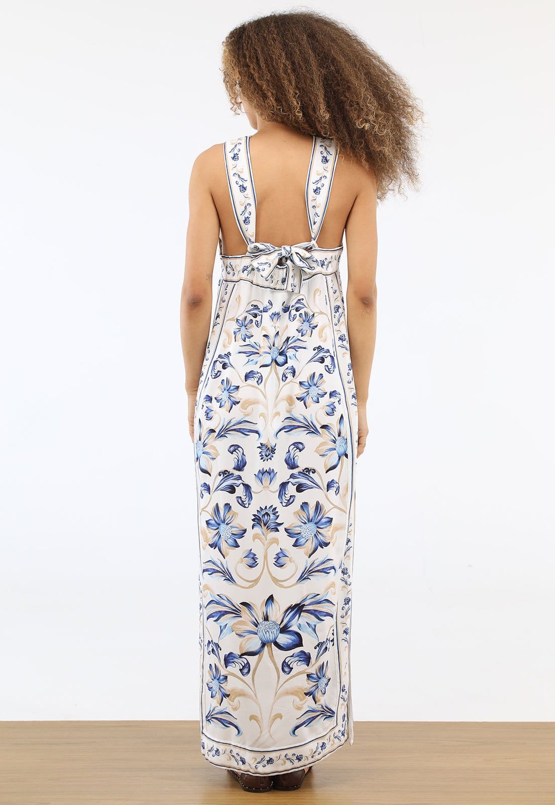 Vista 2 Vestido Feminino Farm Longo Floral Off-White FARM off-white white