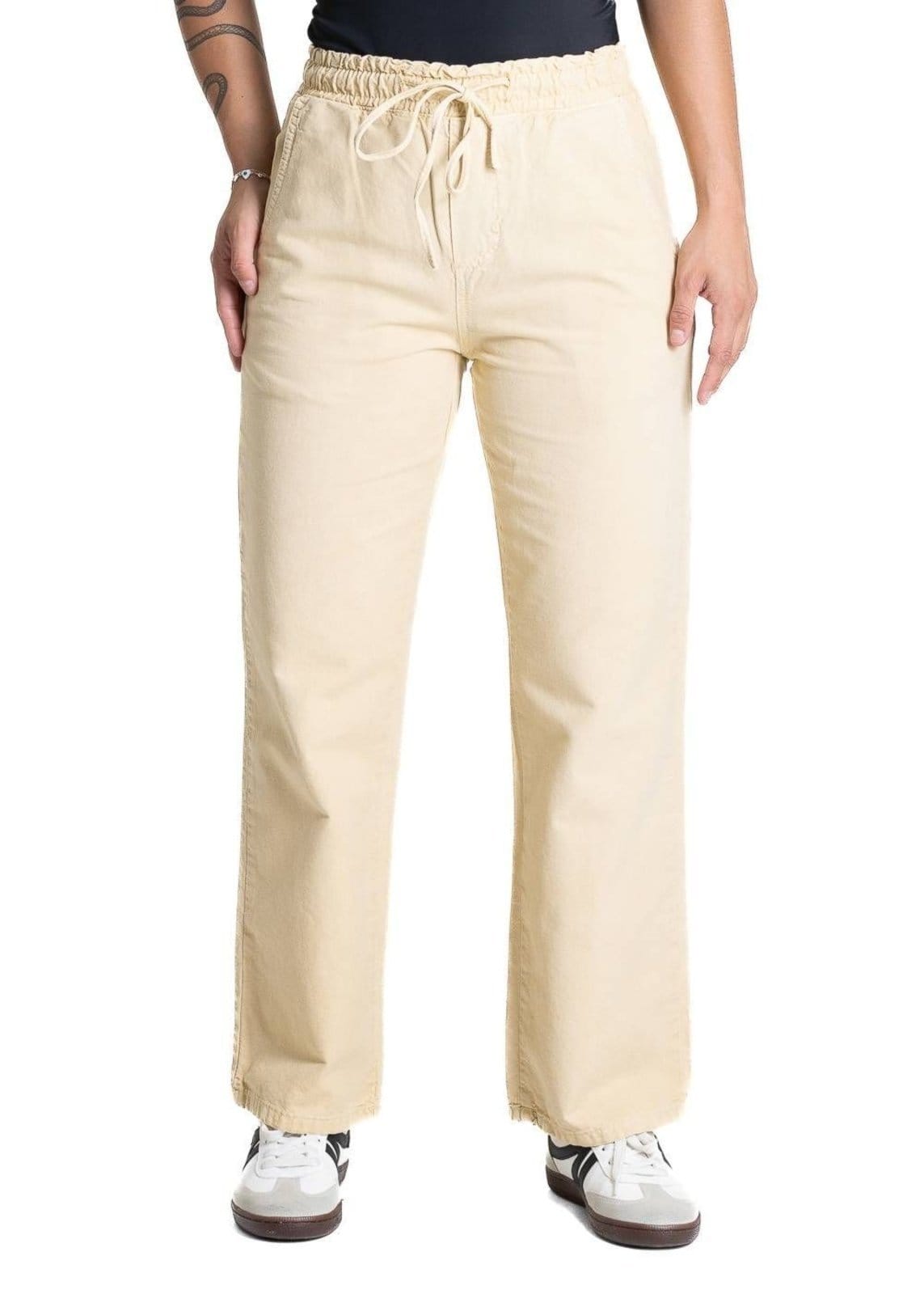 Vista principal Calça Sarja Sawary Reta - 281433 Sawary amarelo