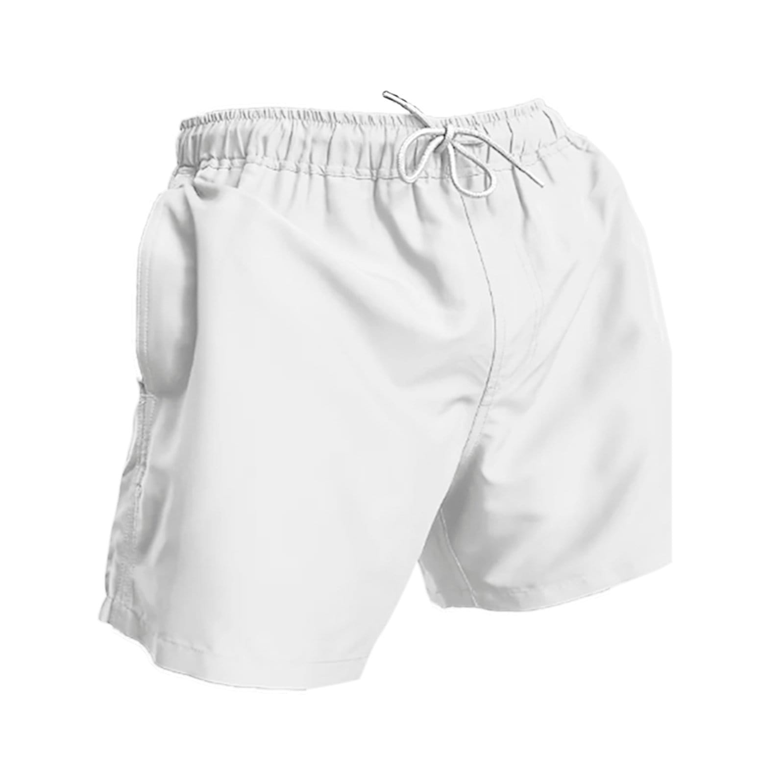 Vista 2 Short Tactel Moda Praia Masculino Bermuda Réveillon Siri Relaxado branco