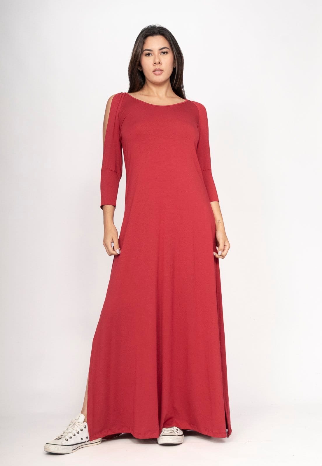 Vestido CabanaFree Boyrá Longo Malha Detalhe na Manga