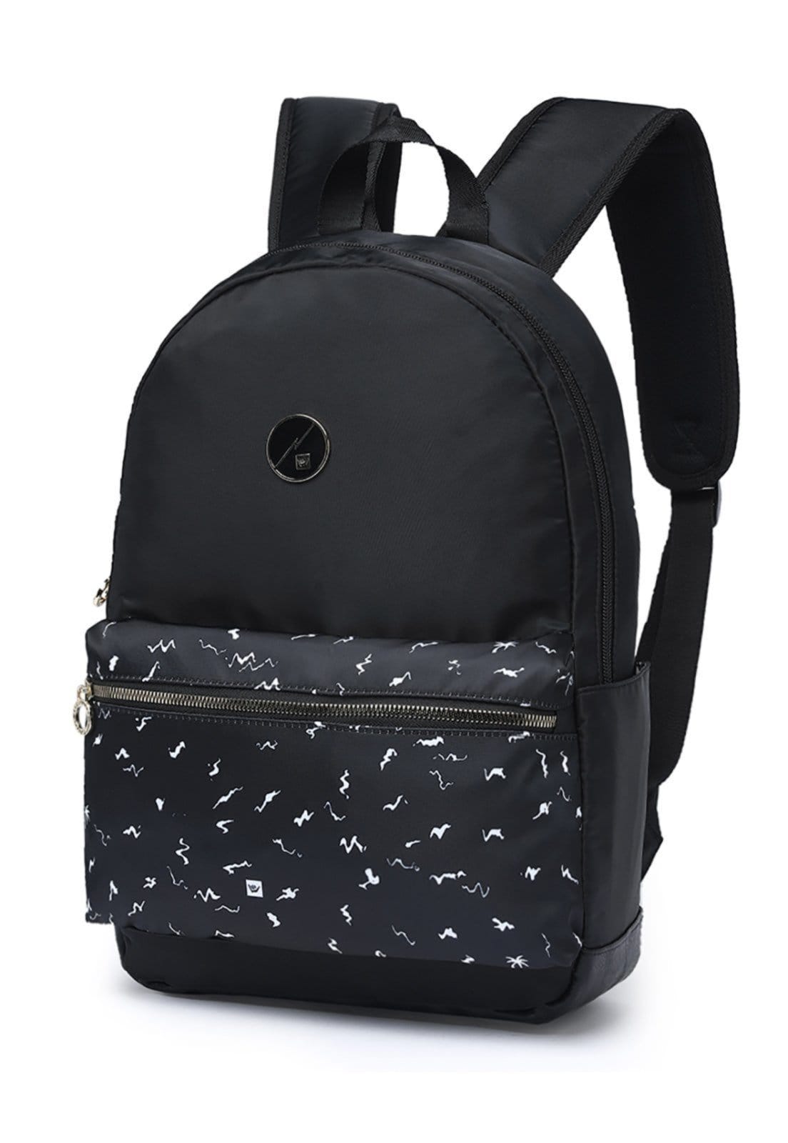 Vista 2 Mochila Hang Loose Estojo Escolar Casual Espaçosa Resistente Hang Loose preto