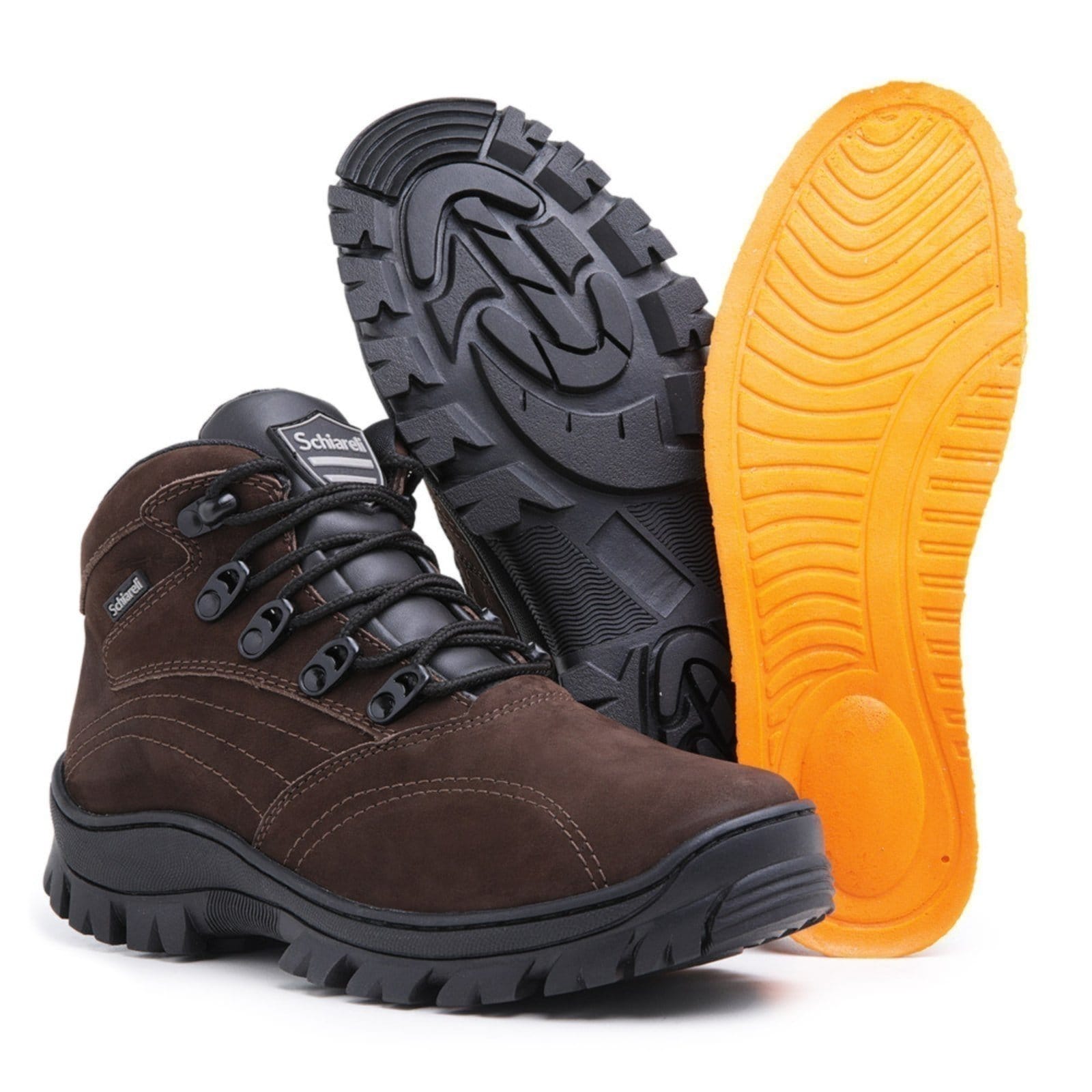 Bota Coturno Masculino De Couro Tratorado Adventure Trilha Blaqueado Cano Curto Sch 970