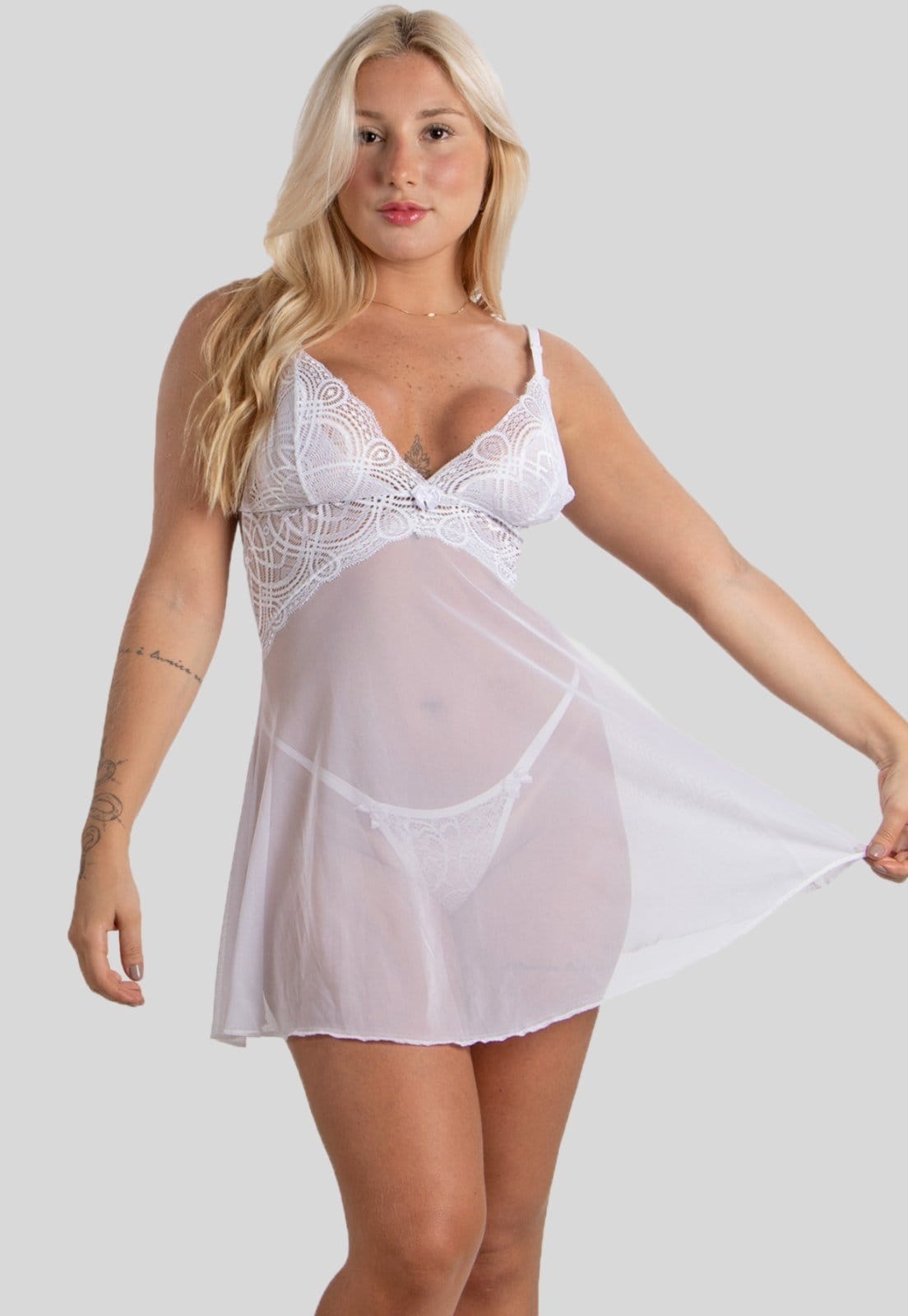 Camisola Diluxo Tule Branca
