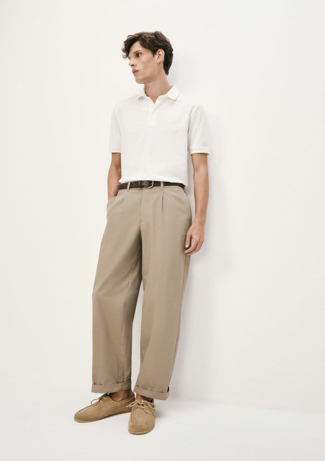 Vista 2 Camisa Polo Masculina Regular Em Algodão Hering off-white