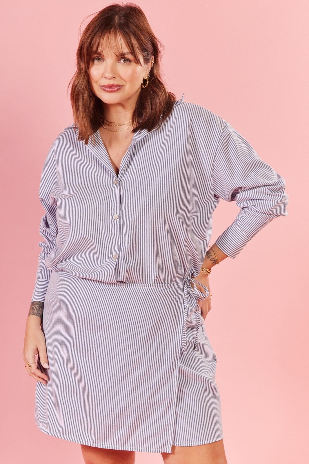 Vista 2 Macaquinho In Love Capri Listrado In Love azul