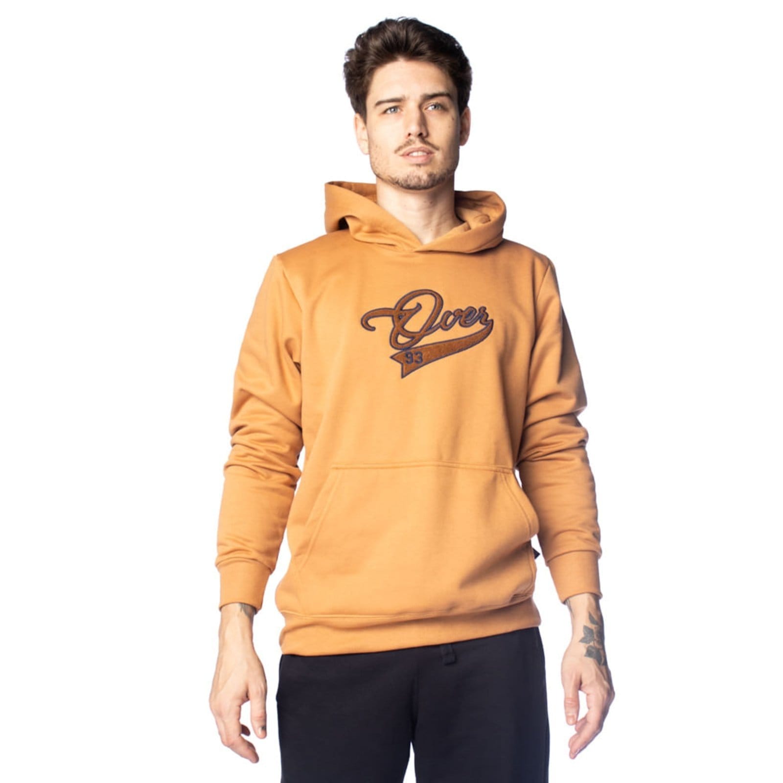 Moletom Masculino Over Surf Capuz Logo Texturizado Caramelo