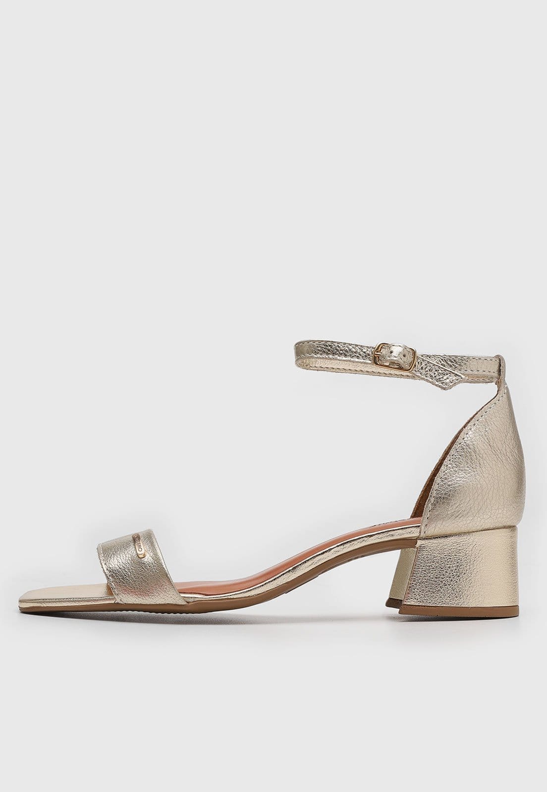 Sandália Feminina Bottero Salto Bloco Dourada