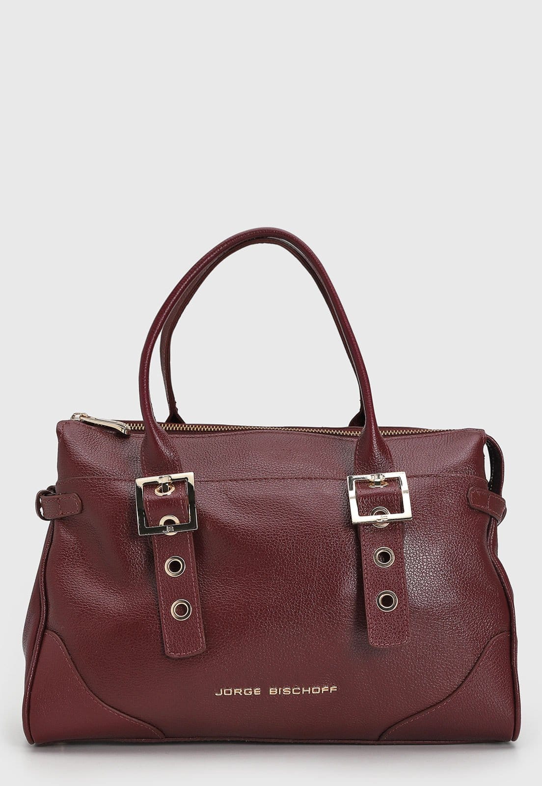 Vista principal Bolsa Grande Feminina Jorge Bischoff Estruturada Jorge Bischoff vinho