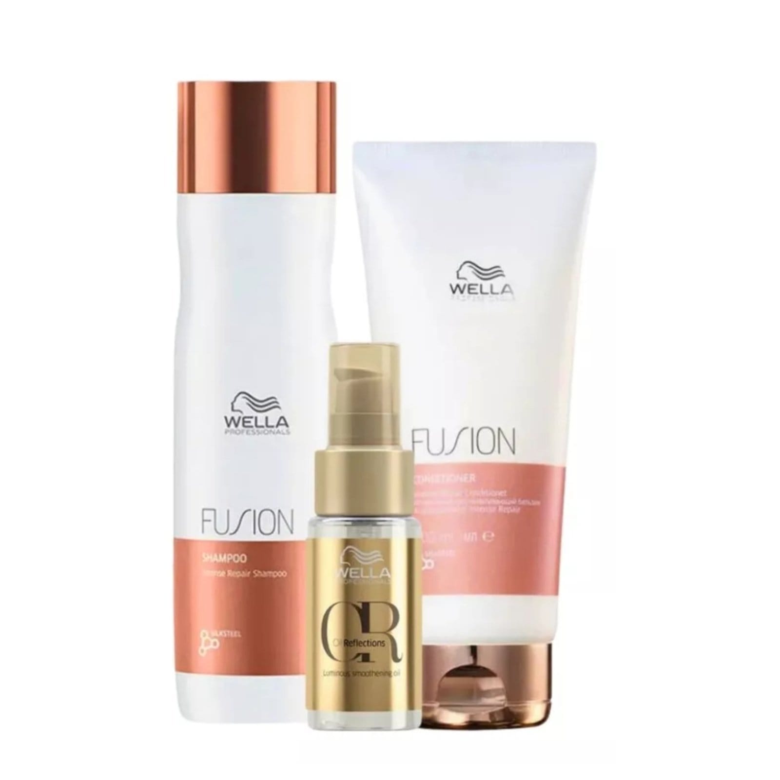 Vista principal Kit Wella Professionals Fusion +Oil Reflections Trio Wella unico