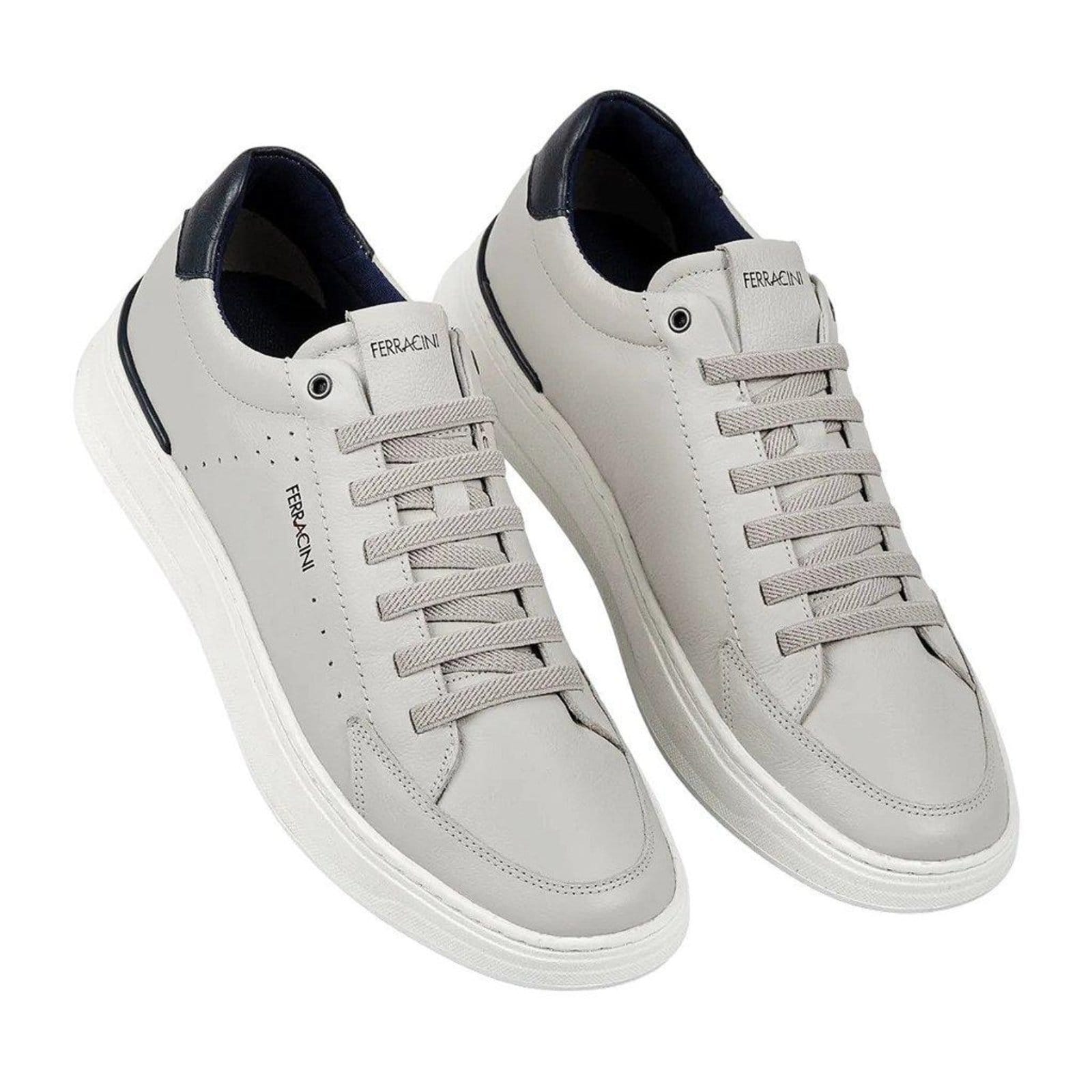 Vista 2 Tênis Sapatênis Ferracini Gold Gelo Couro Cinza Claro Cinza FERRACINI cinza gold