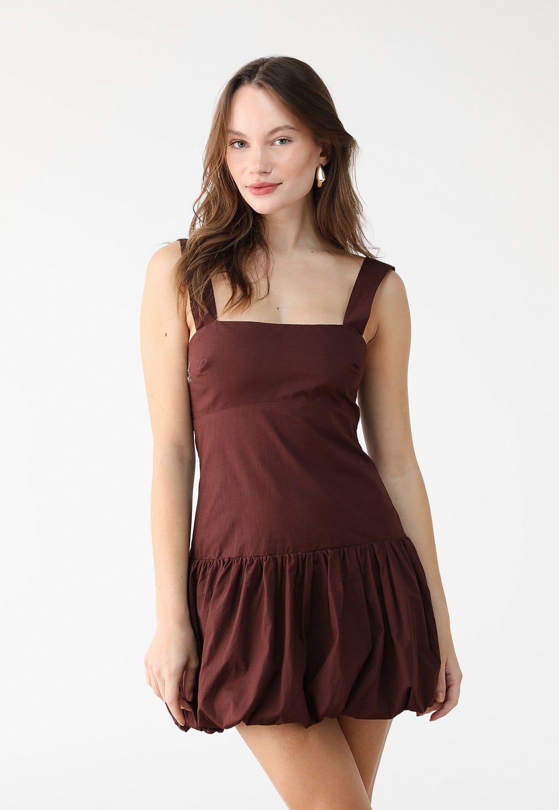 Vestido FARM Curto Balonê Alças