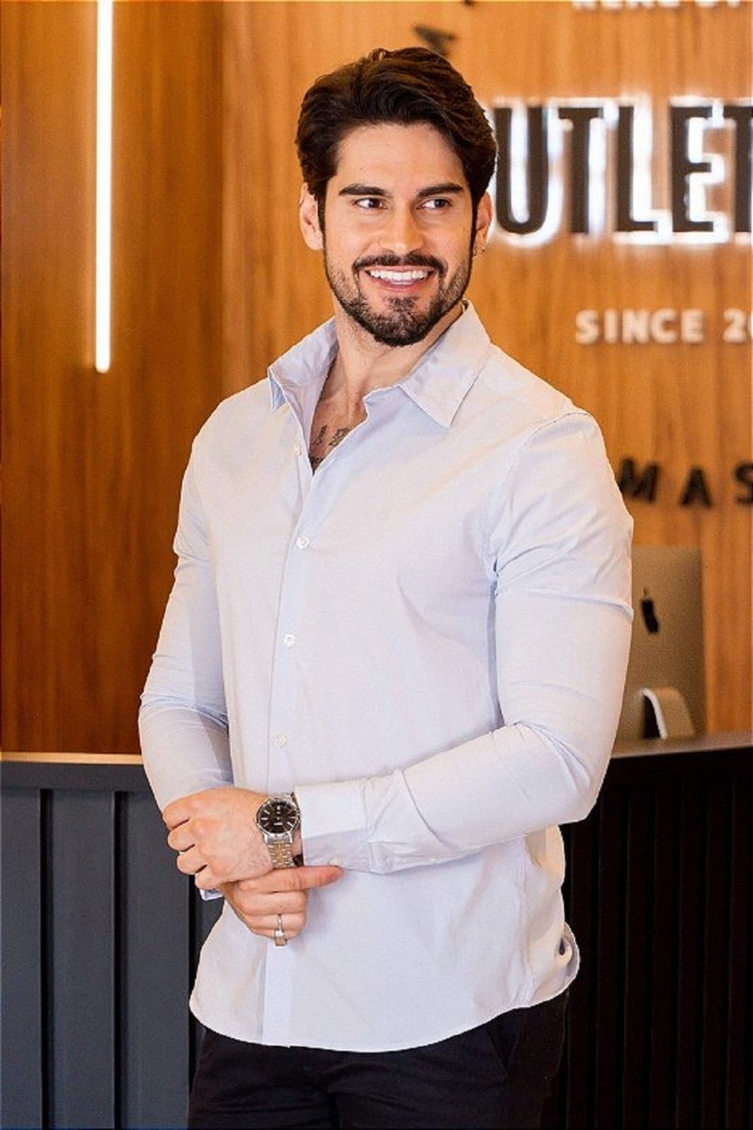 Vista 2 Camisa Calvin Klein Cannes Claro Calvin Klein azul