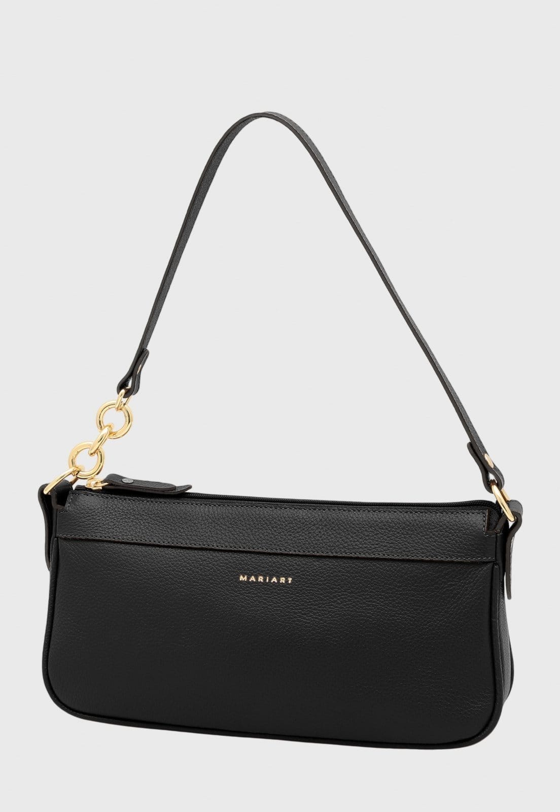 Bolsa Shoulder Couro Mariart Parintins Preta