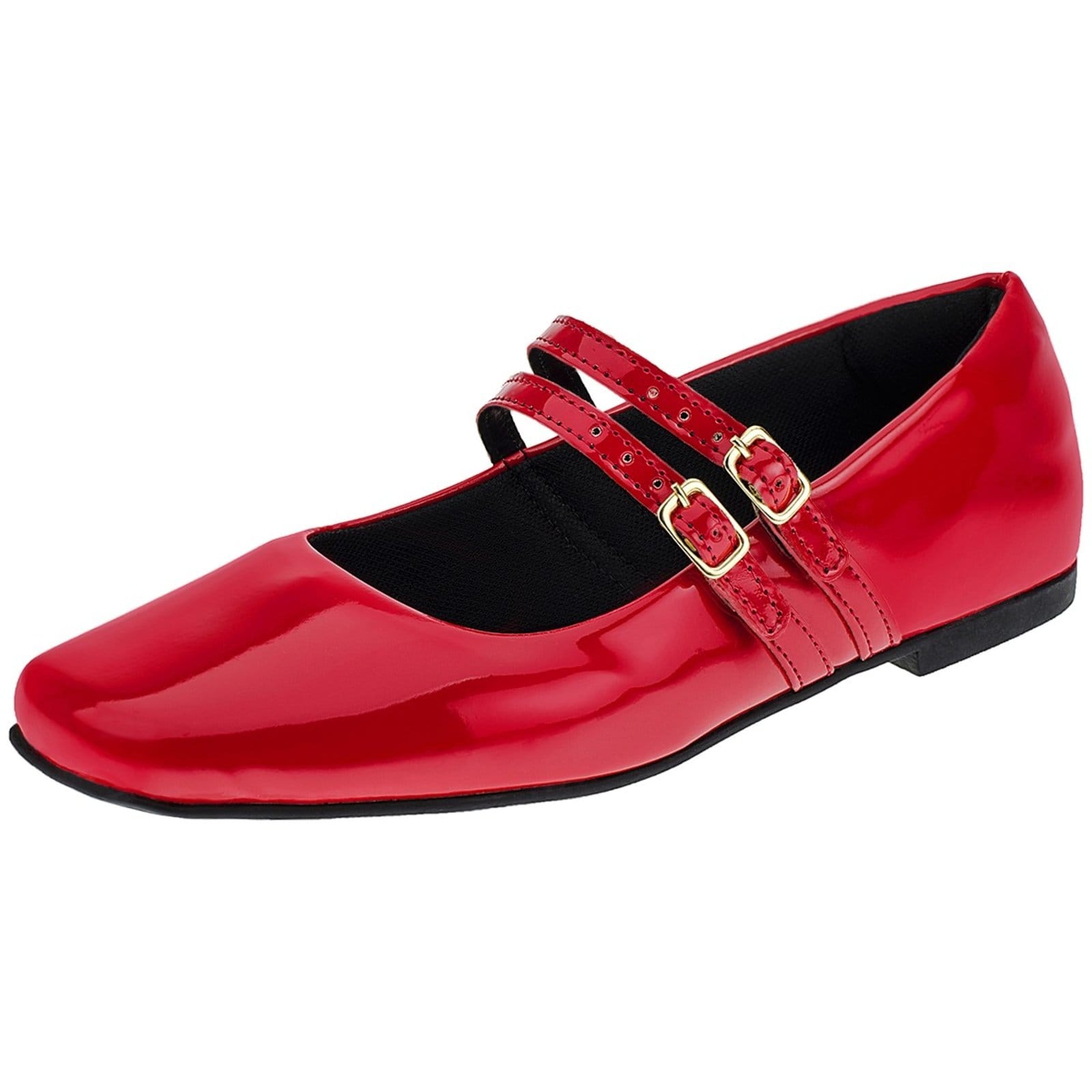 Sapatilha Feminina Lóris Shoes Bico Quadrado Mary Jane Confortável Mocassim Clássico Retro 190