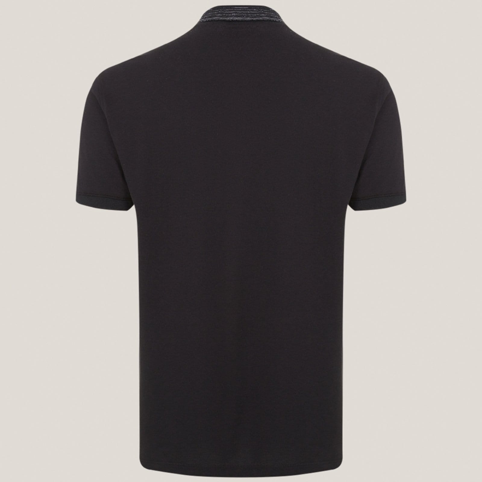Vista 2 Camisa Polo Dudalina Jacquard Rajado In25 Masculino Dudalina preto