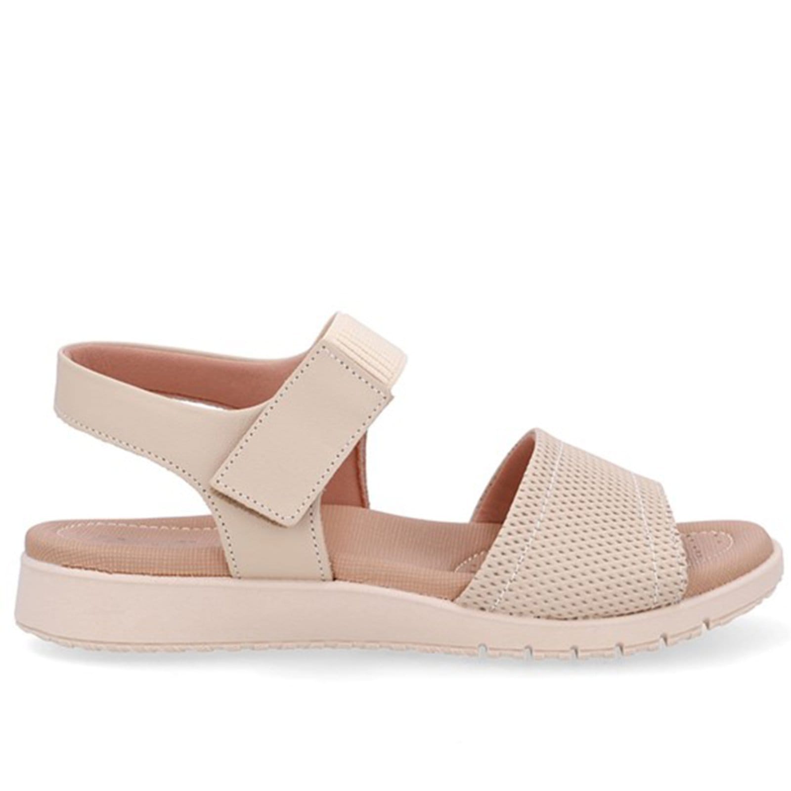 Sandália Salto Baixo Couro Fecho-Flex Usaflex Vanilla-002