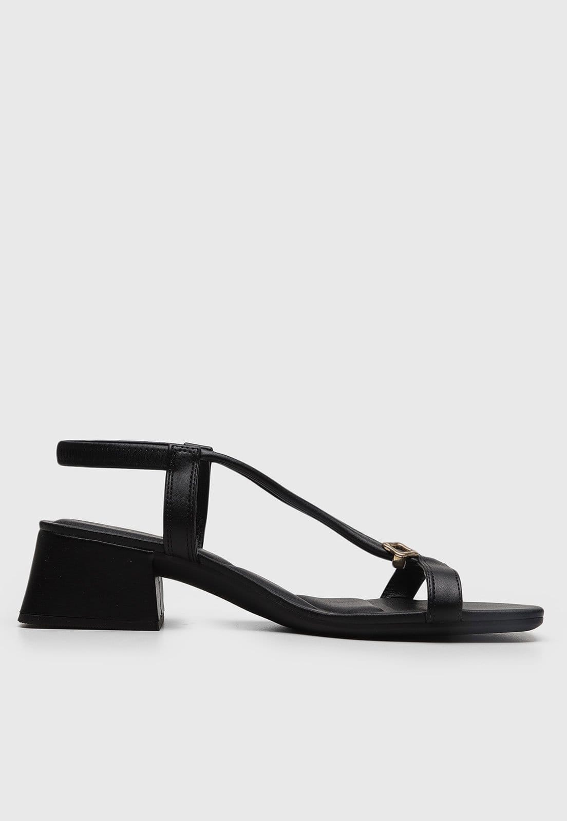 Vista 2 Sandália Feminina cê Salto Bloco Baixo Preta BEBECÊ preto