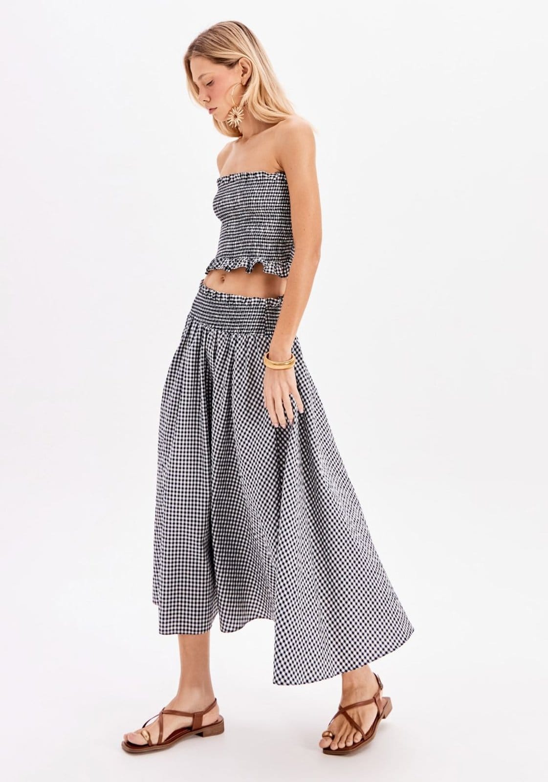 Vista principal Saia Super Midi Evasê My Favorite Things azul