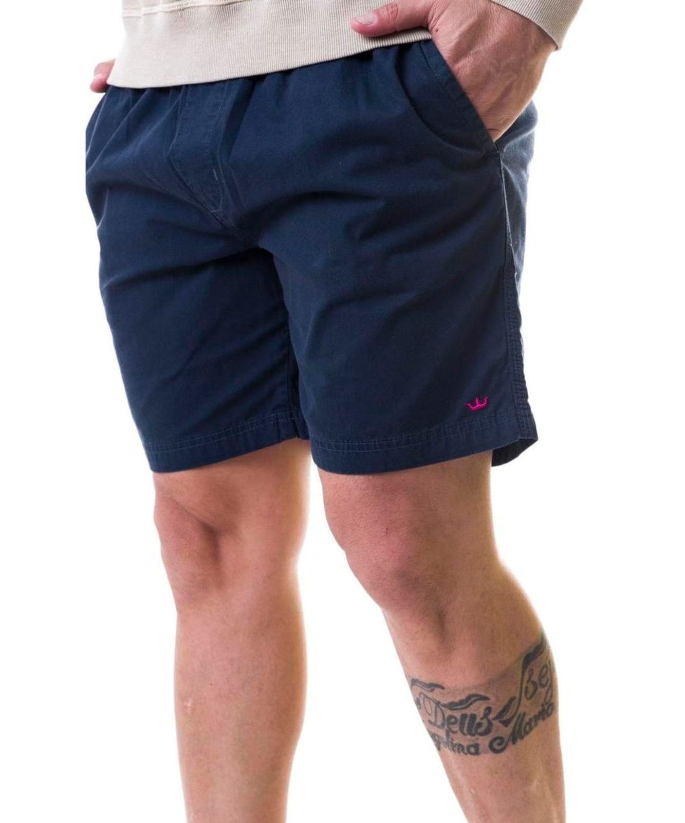Shorts Aburguesia Sarja Slim Fit Azul Marinho