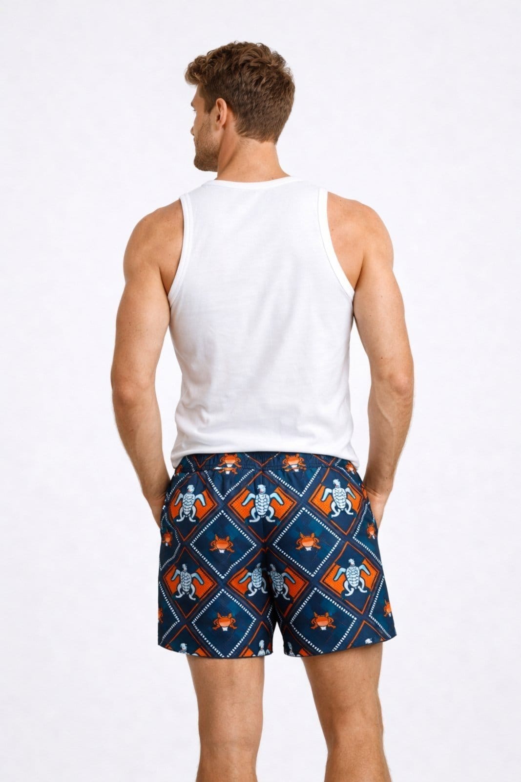 Vista 2 Bermuda Verão D Bell Outlet Fashion Estampa Caranguejo Marinho D BELL OUTLET FASHION azul