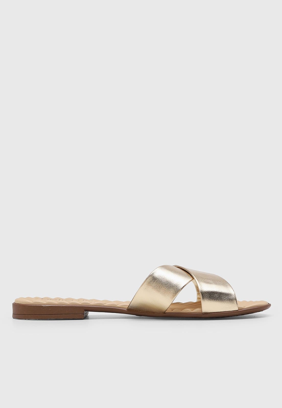 Vista 2 Rasteira Feminina Beira Rio Tiras Cruzadas Dourada BEIRA RIO dourado