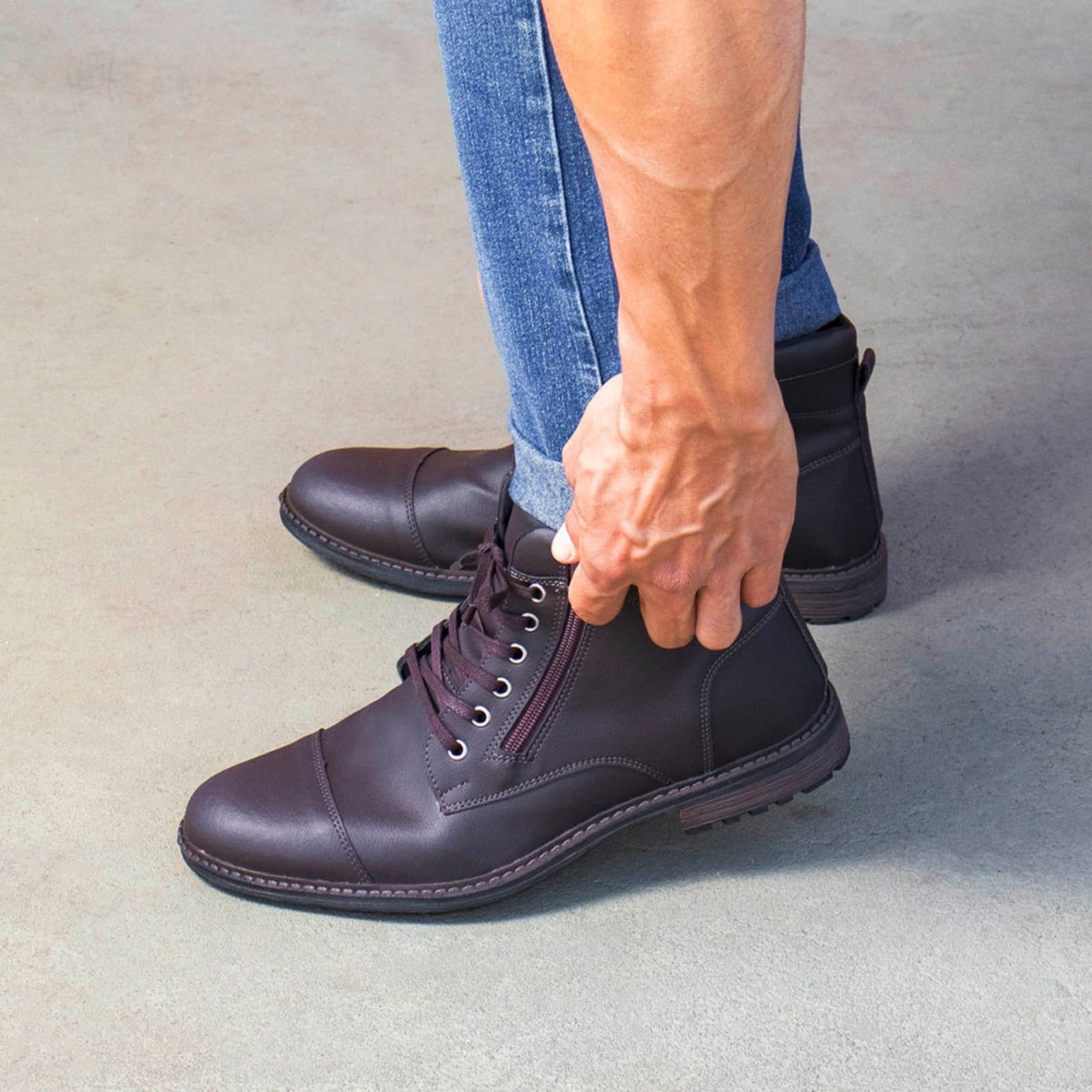 Bota Coturno Masculina Confortável Resistente Com Zíper