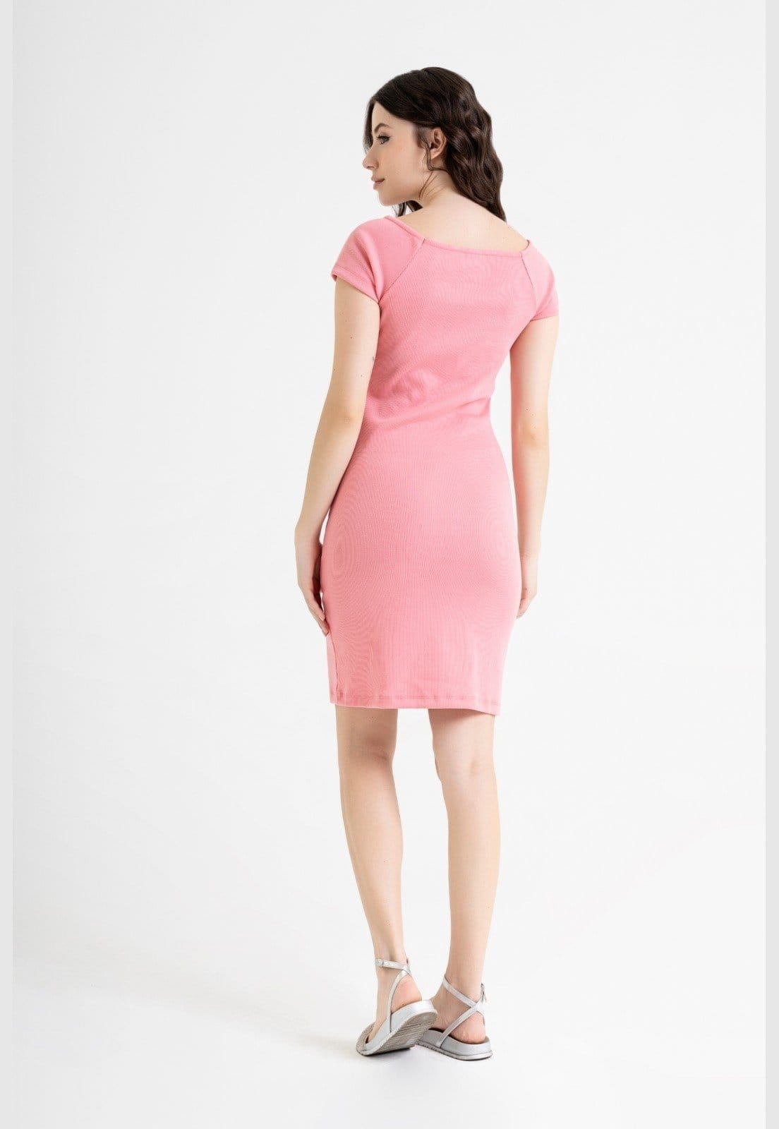 Vista 2 Vestido Ombro a Ombro em Ribana Just Basic JUST BASIC rosa