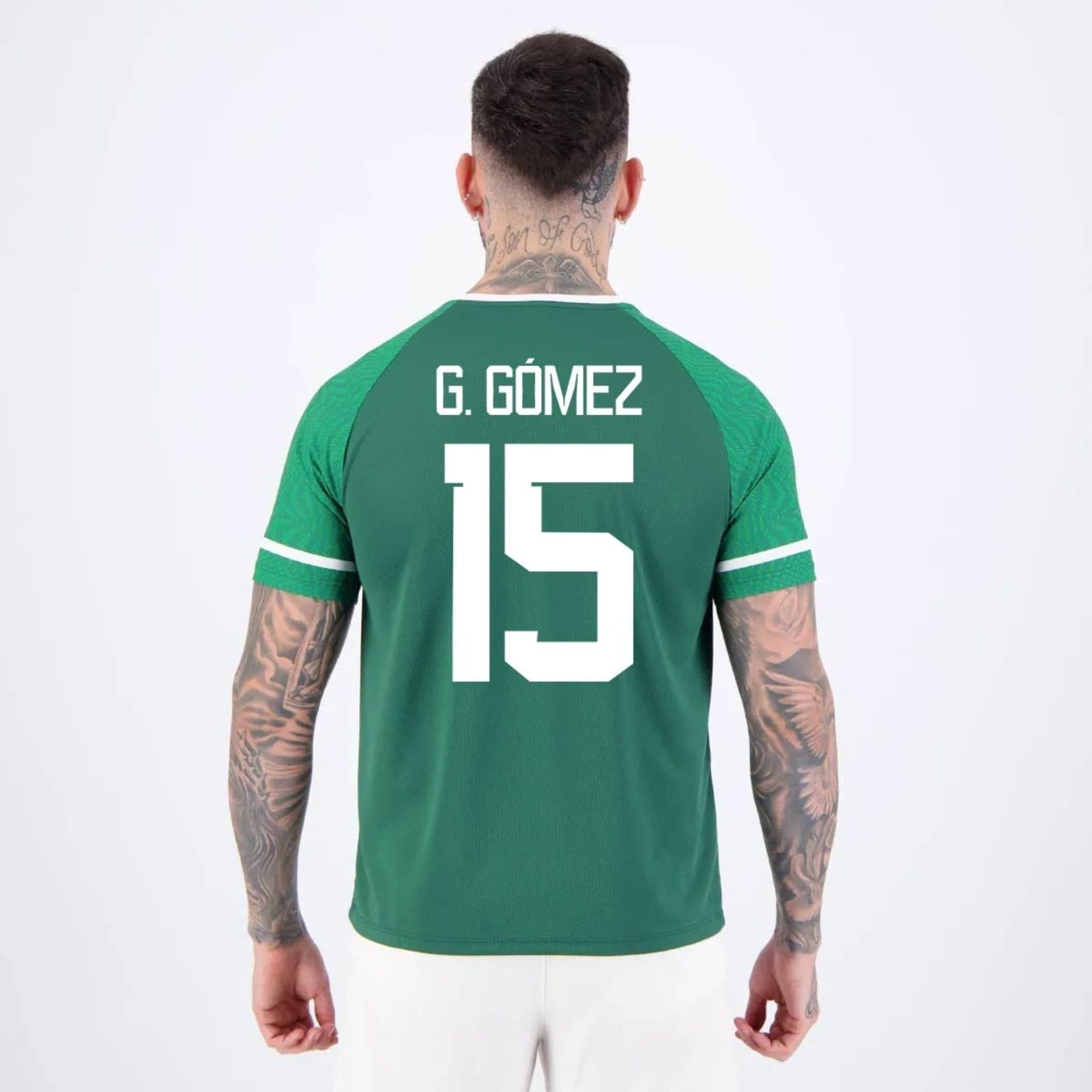 Vista principal Camisa Palmeiras Verdão Escudo 15 Gustavo Gómez Betel verde