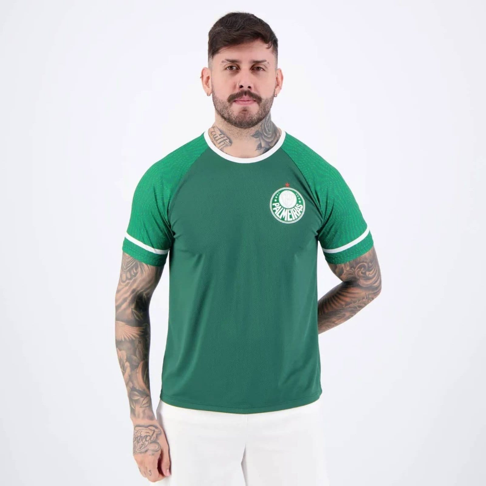 Vista 2 Camisa Palmeiras Verdão Escudo 15 Gustavo Gómez Betel verde