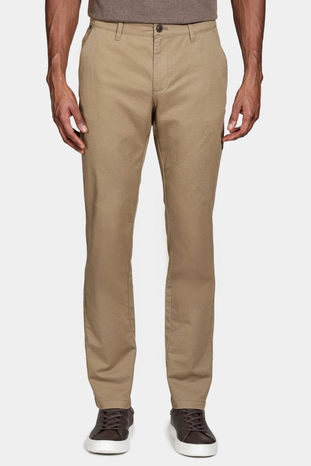 Calca Chino Algodão Premium Básica Caqui