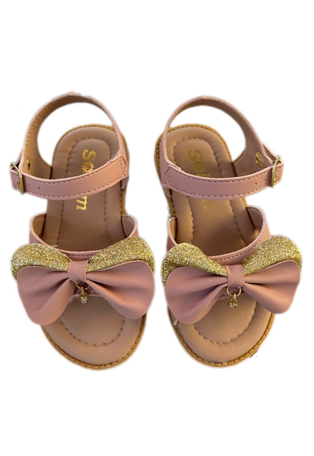 Vista 2 Infantil - Sandália menina infanil Solzim aranha Laço brilhante SOLZIM CALÇADOS nude
