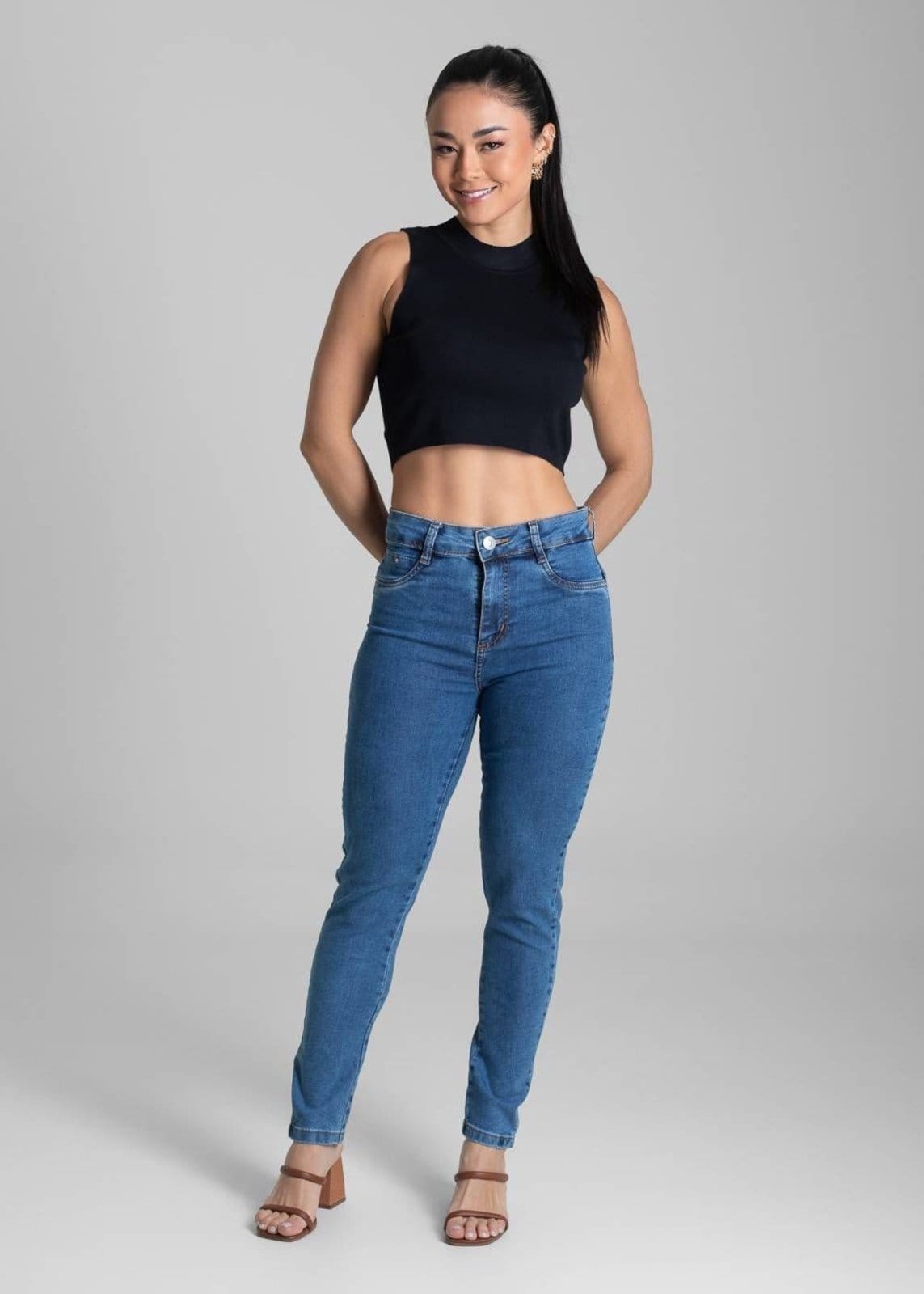 Vista 2 Calça Jeans Sawary Push Up - 281663 Sawary azul